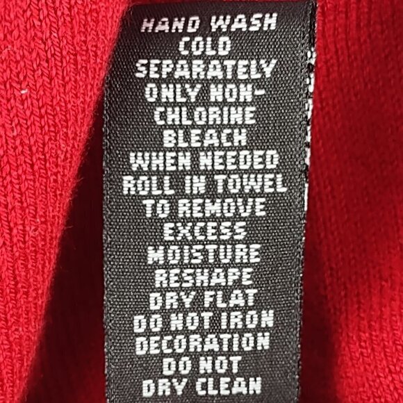 Alfani Red Ruched 3/4 Sleeve Beaded Front Cotton Blend Tunic Sweater Size Large - Picture 11 of 11